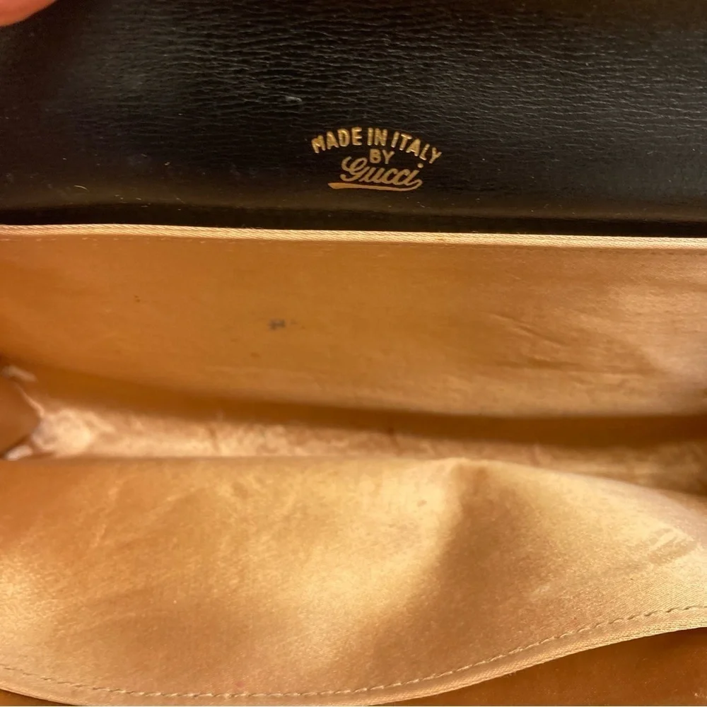 Gucci rare vintage gg black clutch bag made in Italy
